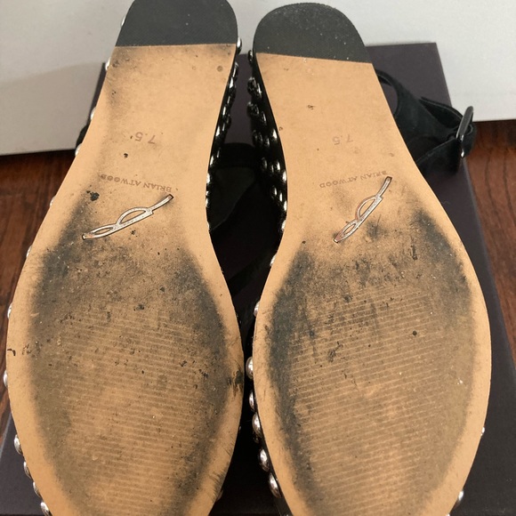 Brian Atwood platform black suede studded sandals- B-Frankie size 7.5 - Picture 4 of 5